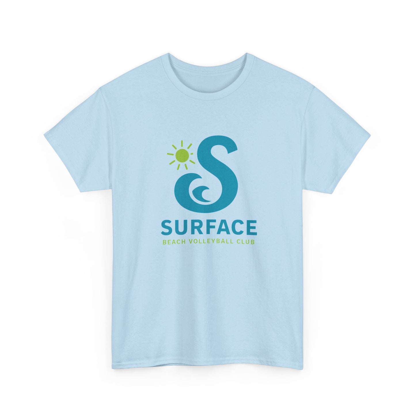 Wave Logo Surface Beach Volleyball Club Unisex Heavy Cotton Tee