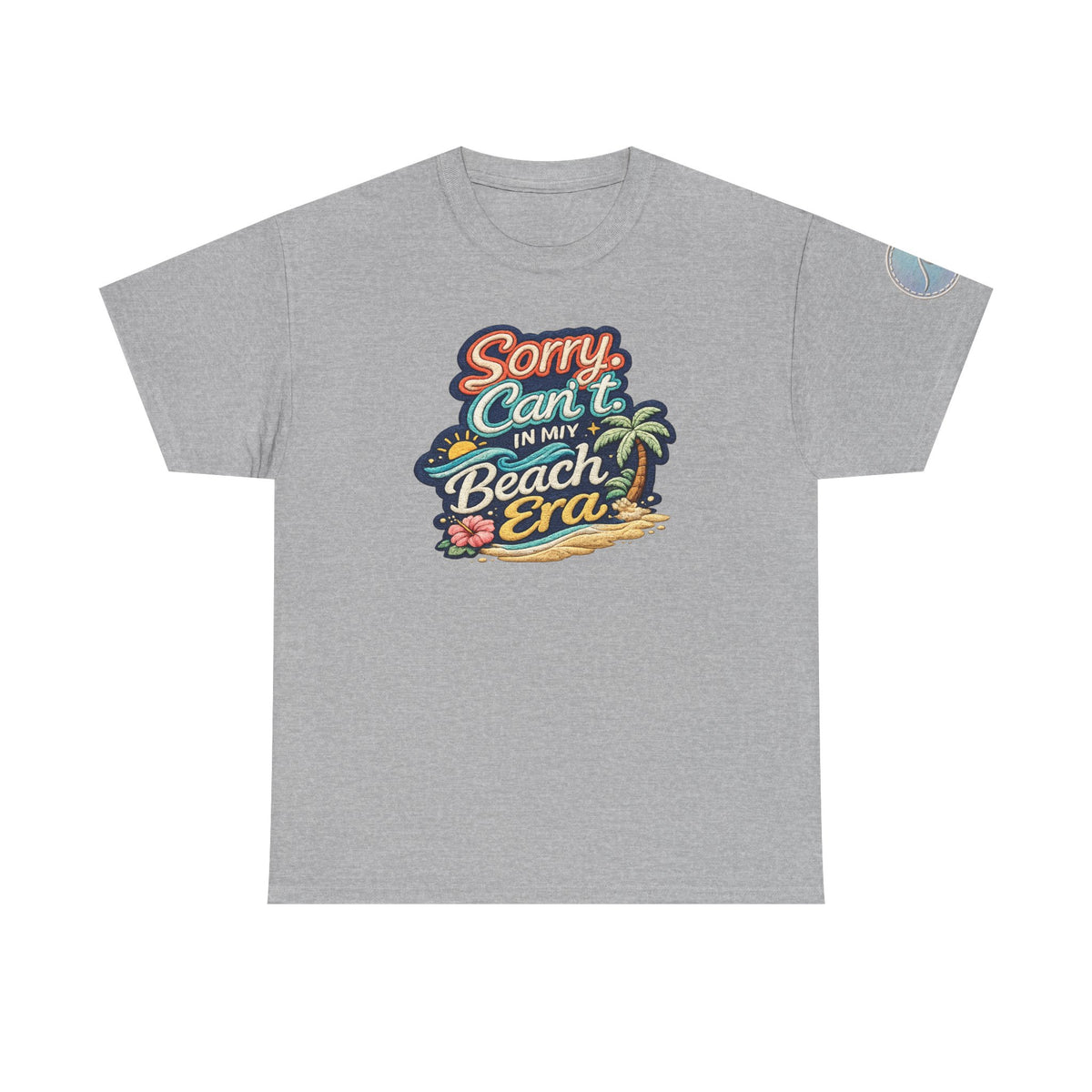 Sorry Can't, In My Beach Era — Retro Tropical Palm Beach Vacation T‑Shirt