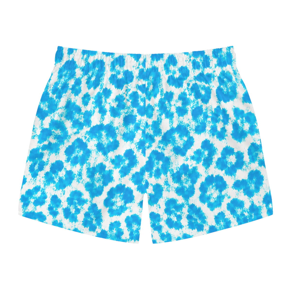 Blue Tie-Dye Swim Trunks — Tropical Beach Swim Shorts
