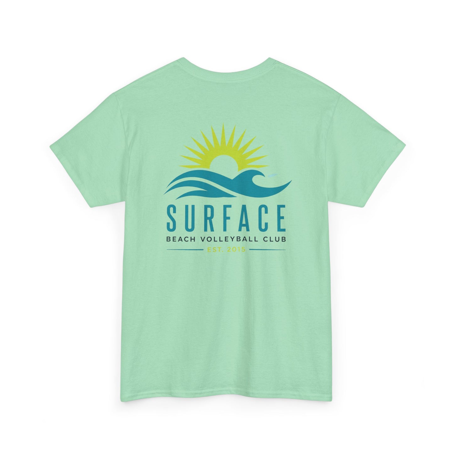 Surface Beach Volleyball Club Tee — Surf Wave & Sun Graphic T-Shirt