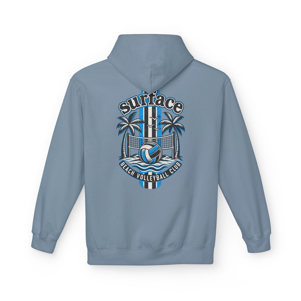 Surface Beach Volleyball Hoodie — Retro Palm Beach Volleyball Club Design